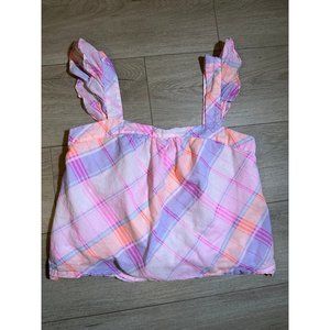 Lilly Pulitzer Reyna Pink Isle Madras Ruffled Tank Top Medium